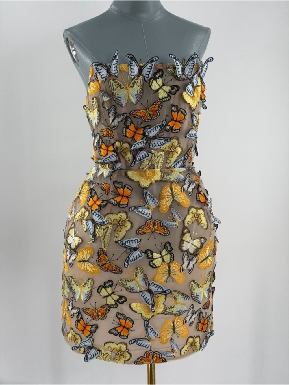 🆕 BRONX & BANCO 🧿 NWOT Bella Butterfly Maraya Strapless Mini Dress, Sz L US 8 - Picture 2 of 15